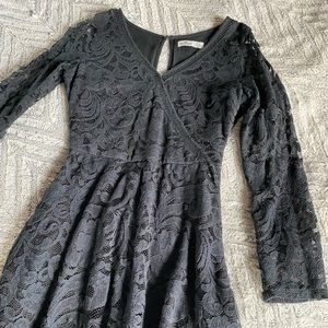 Hollister Little Black Long-Sleeve Lace Sundress